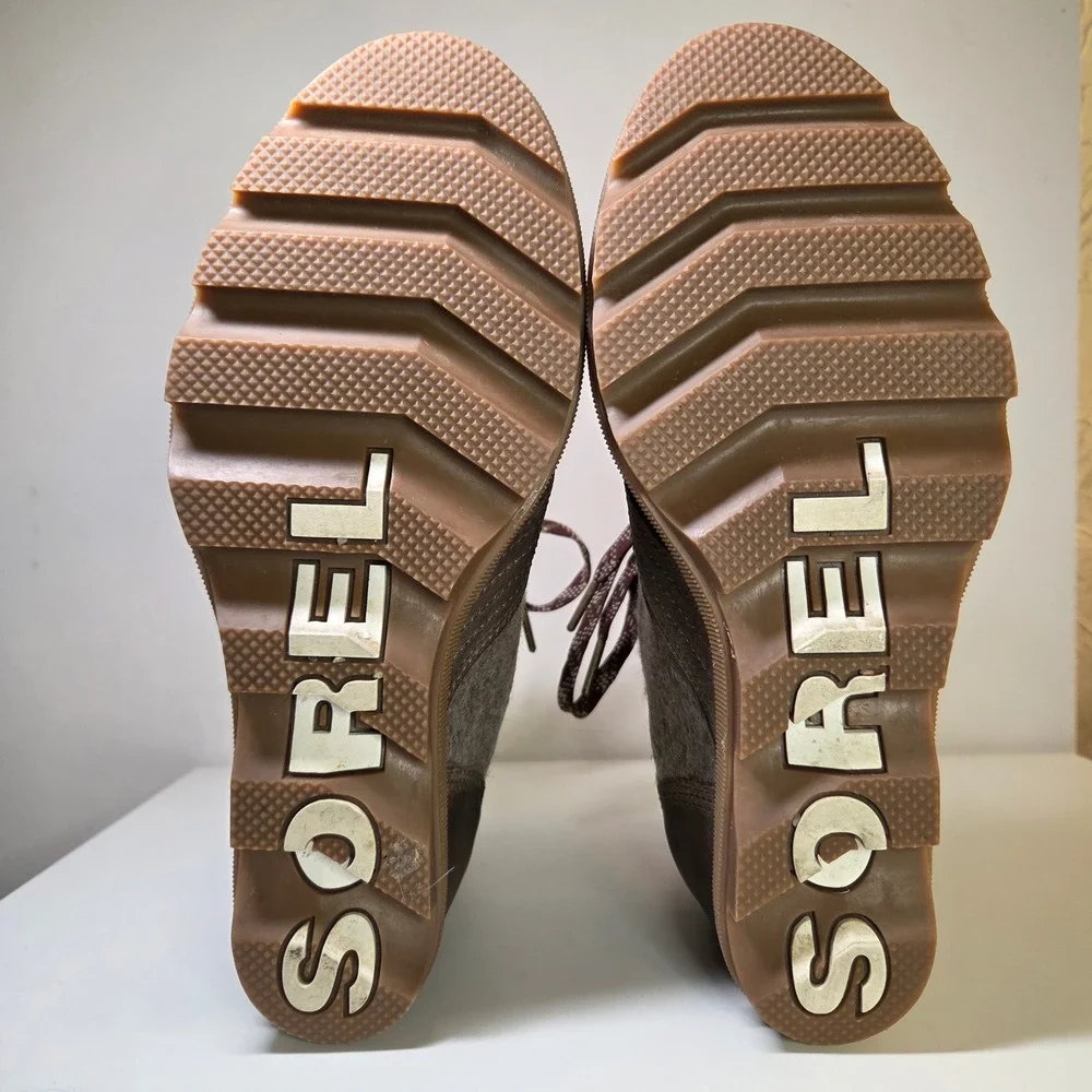 Sorel Lexie Wedge Ankle Boots Khaki II Size 8 Outdoor Gorpcore  Weatherproof